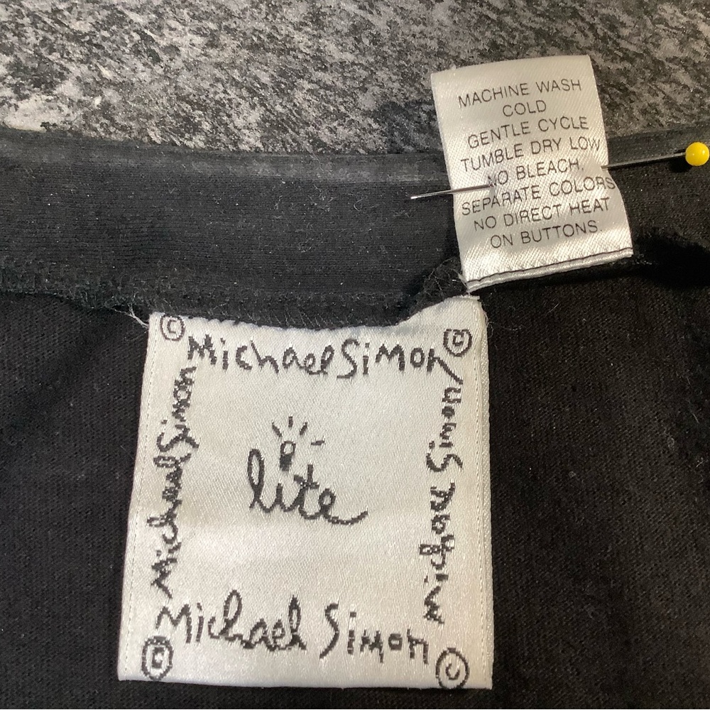 Vintage 90s Michael Simon Black cardigan embroidered  Ice Cream and Cherry - Picture 4 of 7